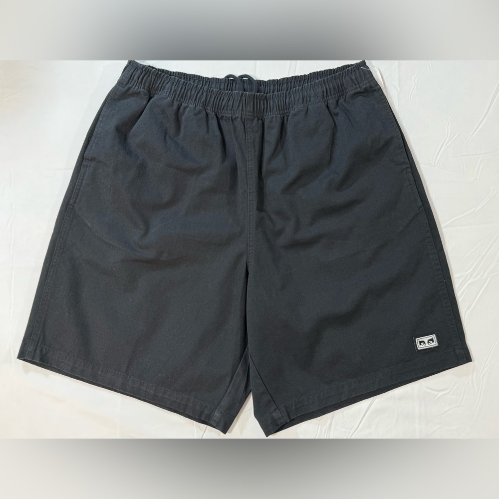 OBEY Men's Black elastic waist shorts size L